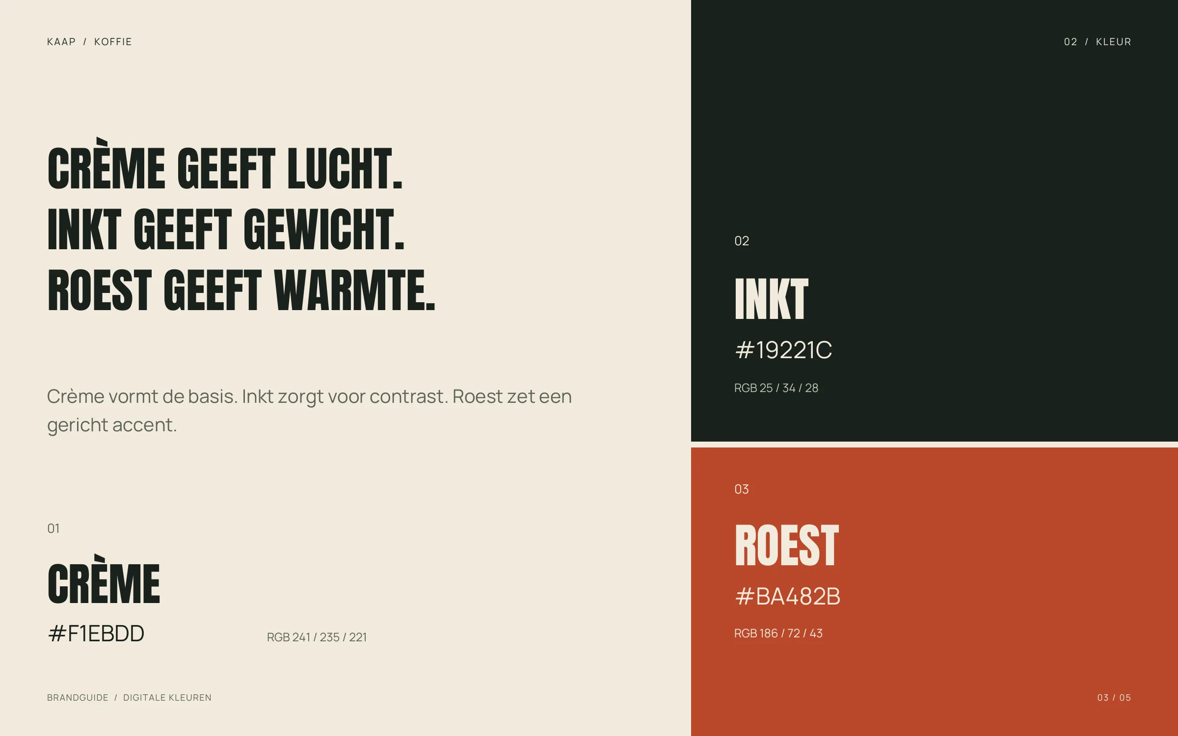 Kleuren Kaap-brandguide, pagina 3: kleuren.